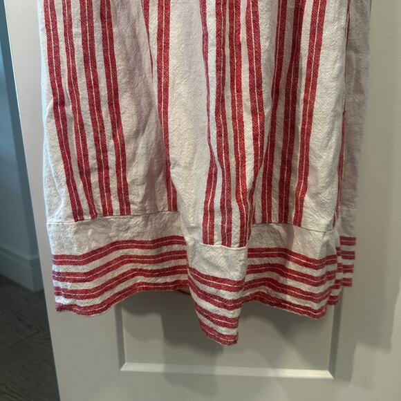 Old Navy Linen Dress Size Small Red Striped Midi 4th of July Americana Coastal - Picture 7 of 14